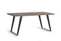 GINER Y COLOMER Table de salle à manger en bois d'acacia naturel et pieds en métal noir